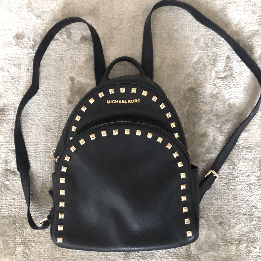 Michael Kors Studded Leather Backpack Black